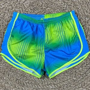 Nike Dri‑FIT 3" Neon Green Blue Women's Athletic Shorts Size Medium
